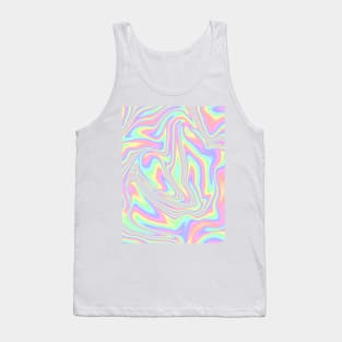 Rainbow Pastel Paint Pour Pattern Tank Top